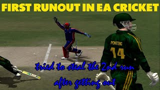 First run out in EA Cricket 07  USA vs Aus  Ponting got out  cricketworldcup gameplay funny [upl. by Ttemme]