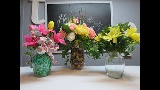 Tricias Creations Working With Clear Glass Vases Hide The Stems [upl. by Forkey97]