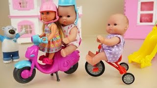 Baby doll scooter and bicycle play park toys [upl. by Hcurab]