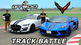 2020 C8 Corvette Z51 vs Mustang Shelby GT500  DRAG RACE ROLL RACE amp LAP TIMES [upl. by Aydan409]