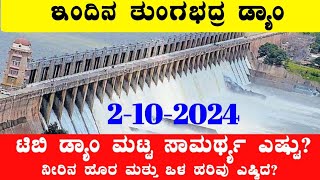 2102024 l ಇಂದಿನ ತುಂಗಭದ್ರ ಡ್ಯಾಮ್ ಮಟ್ಟ ಒಳಹರಿವು ಎಷ್ಟಿದೆ l TB Dam Water level ‎‎BealertJob TBDam [upl. by Eillehs]