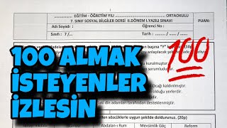 7Sınıf Sosyal Bilgiler 2Dönem 1Yazılı [upl. by Golightly]