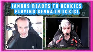 Jankos Reacts to T1 REKKLES Playing SENNA in LCK CL 👀 [upl. by Kazimir]