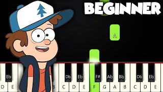 Gravity Falls Theme  BEGINNER PIANO TUTORIAL  SHEET MUSIC by Betacustic [upl. by Nortna695]