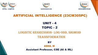 UNIT  4Logistic Regression logodd sigmoid transformation [upl. by Inus421]