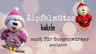 Zipfelmütze häkeln🦉❤️auch für Sorgenwürmer geeignet 🥰 [upl. by April]