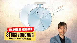 Stoß Projektil trifft auf Scheibe Dynamik Technische Mechanik [upl. by Idnir]