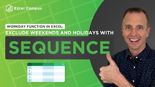 Workday Function in Excel Exclude Weekends and Holidays with SEQUENCE [upl. by Lessirg]