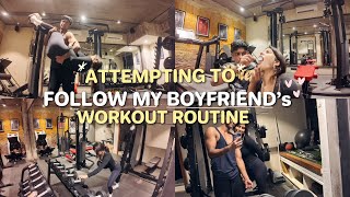 attempting to follow my boyfriends workout routine chaotic  a fail  PAKHI A SINHA [upl. by Asetal]