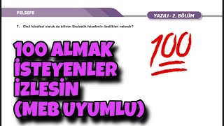 11Sınıf Felsefe 1Dönem 2Yazılı [upl. by Haidabo]