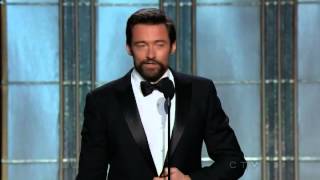 Hugh Jackman wins Best Actor Comedy or Musical  Golden Globes 2013 [upl. by Amadis]