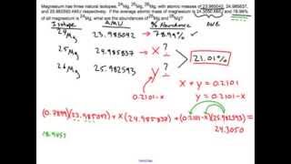 Solving for Percent Abundance with Isotopes Chemistry Sample Problem [upl. by Chlori]