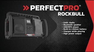 PerfectPro 05 ROCKBULL JOBSITE RADIO DAB FM BLUETOOTH USB MP3 AuxIn LITHIUM BATTERY INSIDE [upl. by Henrieta458]