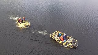 Amphibious car  VW Schwimmwagen in action  Drone video [upl. by Chemosh]