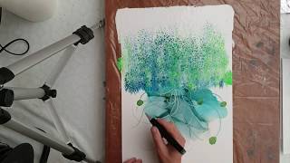 ALswipe  Alcohol Ink and Acrylic Paint  and Markers  nr 18  Timelapse [upl. by Joellyn]