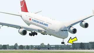 Airbus A380 Nose Dive Landing XP11 [upl. by Dermot]