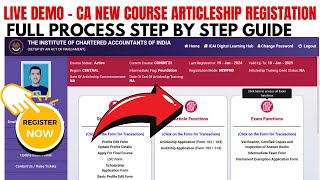 live Demo   CA Articleship Registration process  ICAI Articleship Registration Process Full Guide [upl. by Alverta]