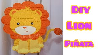 DIY LION PIÑATA safari theme  como hacer león  ARTS AND CRAFTS  TUTORIAL VIDEO  HOW TO MAKE [upl. by Ellette497]