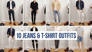 10 Easy Ways to Style Jeans with TShirts  Men’s Fashion  Casual Outfit Ideas [upl. by Thaddus]