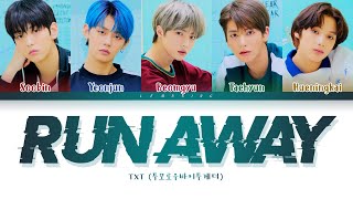 TXT Run Away Lyrics 투모로우바이투게더 9와 4분의 3 승강장에서 너를 기다려 가사 Color Coded LyricsHanRomEng [upl. by Mathias429]