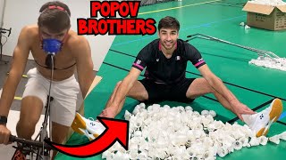 Popov Brothers Brutal Training  Badminton training amp practice 2024 [upl. by Lewellen]