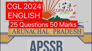 English APSSB CGL 2024 [upl. by Rebmaed]