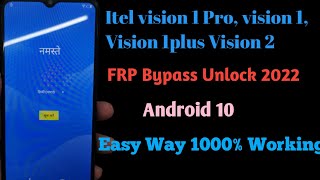 Itel Vision 1 Pro Frp Bypass Unlock 2022Itel L6502 Google Account Remuve Android 10 [upl. by Kym137]