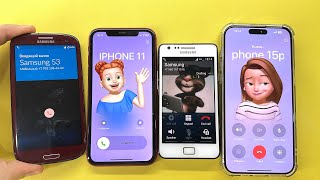 Incoming Call iPhone 11  IPhone 15pro max  Samsung S3 GRANAT vs Samsung S2plus Outgoing Calls [upl. by Naegem]