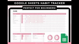 Google sheets monthly habit tracker editable spreadsheet habits 2024 [upl. by Patin]