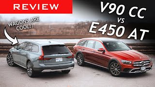 Comparison Review 2022 Volvo V90 B6 Cross Country vs 2021 MercedesBenz E450 All Terrain 4Matic [upl. by Nodanrb]