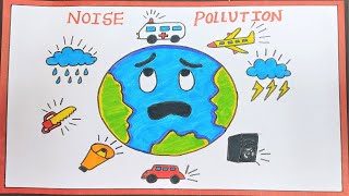 noise pollution drawing poster easy and simple  science drawing academy howtofunda craftpiller [upl. by Wey280]