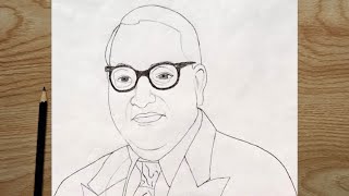 Dr Br Ambedkar Drawing Easy  Constitution Day Drawing  Ambedkar Drawing [upl. by Arymat377]