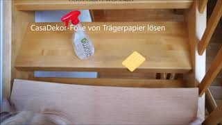 MontagevideoTreppenfolienAntirutschbeschichtungTreppen renovieren  restaurieren HolzdekorFolie [upl. by Bethina]