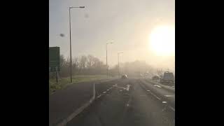 Dashcam  Leaving Reading in the Mist  Heading for Basingstoke on the A33 [upl. by Auof]