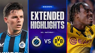 Club Brugge vs Borussia Dortmund Extended Highlights  UCL League Phase MD 1  CBS Sports Golazo [upl. by Annaed]