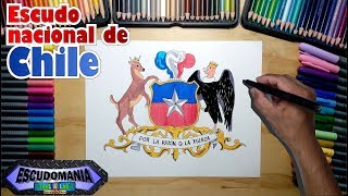 Dibuja el escudo nacional de Chile paso a paso [upl. by Otreblanauj]