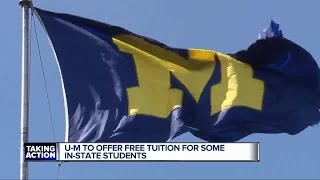 University of Michigan to offer free tuition for some instate students [upl. by Enomys]