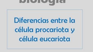 Diferencias entre la célula procariota y la célula eucariota [upl. by Nathanil201]