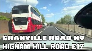 Granville Avenue N9 to Higham Hill Road E17 9524 [upl. by Anelliw]