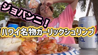 ガーリックシュリンプ ジョバンニ🦐ハワイ人気グルメ🌺ノースショア名物 Giovannis Shrimp Truck Heleiwa Hawaii Garlic Shrimp Scampi [upl. by Ahsenom]