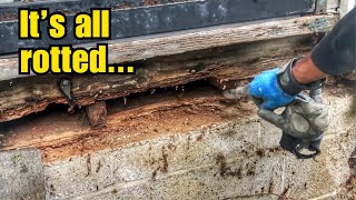 Replacing Rotted Sill Plate and Rim Joists without a Basement [upl. by Hogan684]