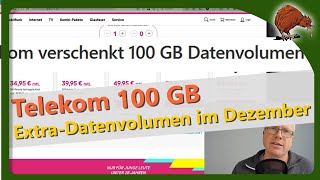 Telekom 100 GB Datenvolumen extra im Dezember [upl. by Eisdnyl]