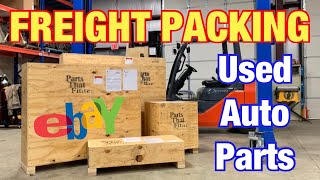 HOW TO PACK LARGE USED AUTO PARTS LIKE A PRO  EBAY BUSINESS  CRATE BUILDING  ENGINE DOOR BATTERY [upl. by Netsrejk]