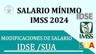 SALARIO MINIMO IMSS 2024 Modificación del Salario Diario Integrado en IDSE y SUA 2024 [upl. by Nerraj302]