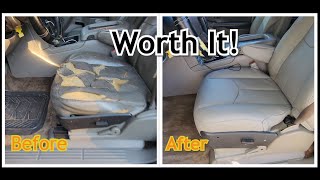 Got Rid of the Tahoes Filthy Old Leather front Seats custom seat [upl. by Pirali]