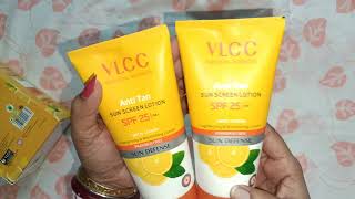 VLCC vlcc anti tan sunscreen lotion review  Bangala  from Rashi product review [upl. by Ahtnicaj429]