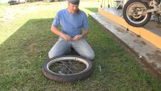 DIY Mounting a motorcycle tire tutorial [upl. by Raddatz]