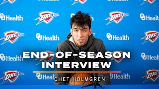 Chet Holmgren  202223 EndofSeason Interview  OKC Thunder [upl. by Aserret]