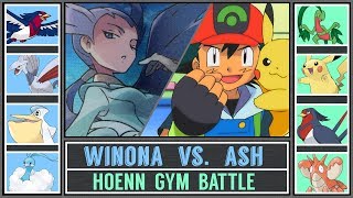 Ash vs Winona Pokémon SunMoon  Hoenn Gym Battle  Feather BadgeFortree Gym [upl. by Llednov]