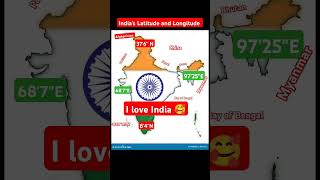 Latitude and Longitude of India🌎 futureIas1 upsclovershub kushwahchandan [upl. by Urquhart]